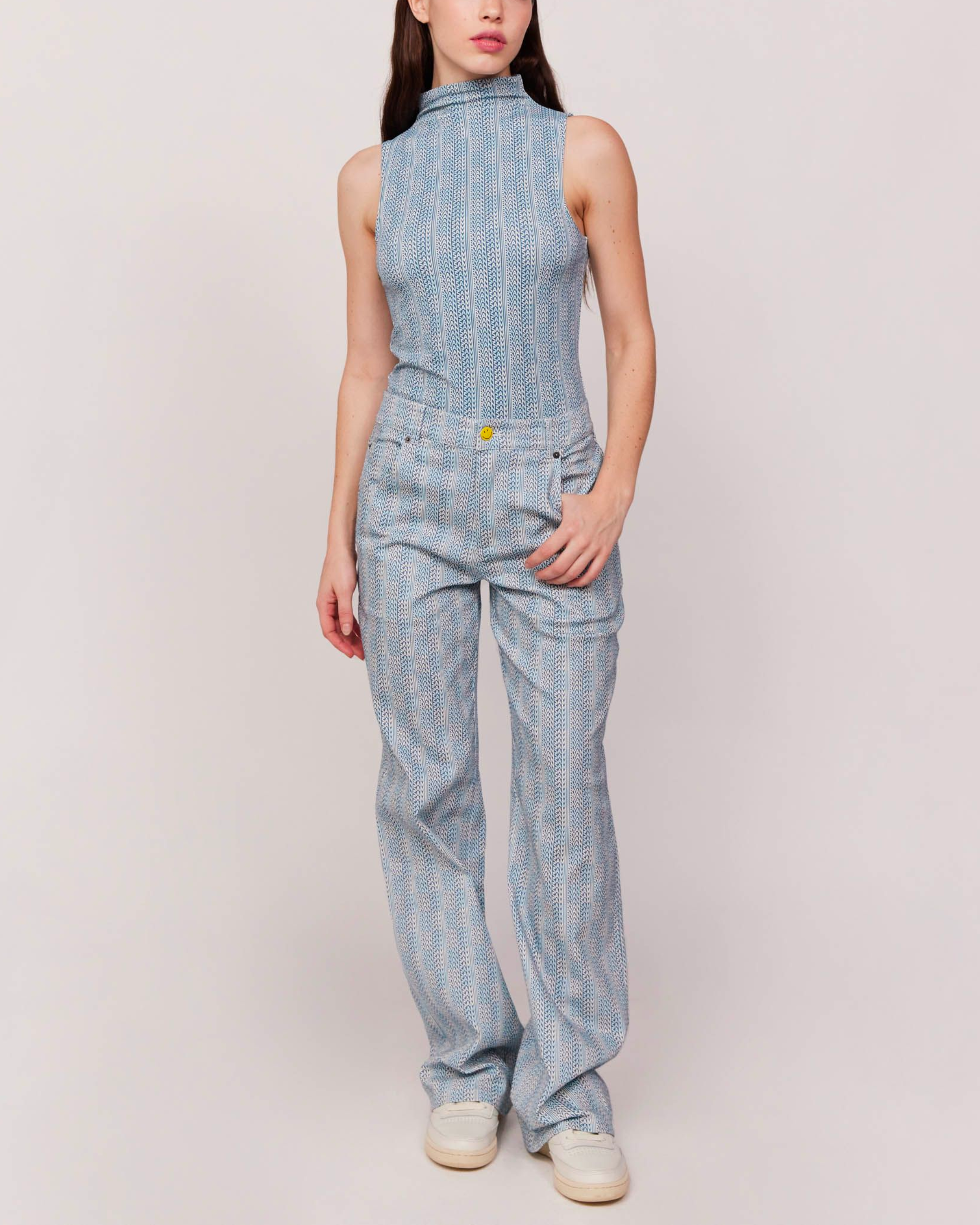 Pantaloni con logo a quadri Smiley®
