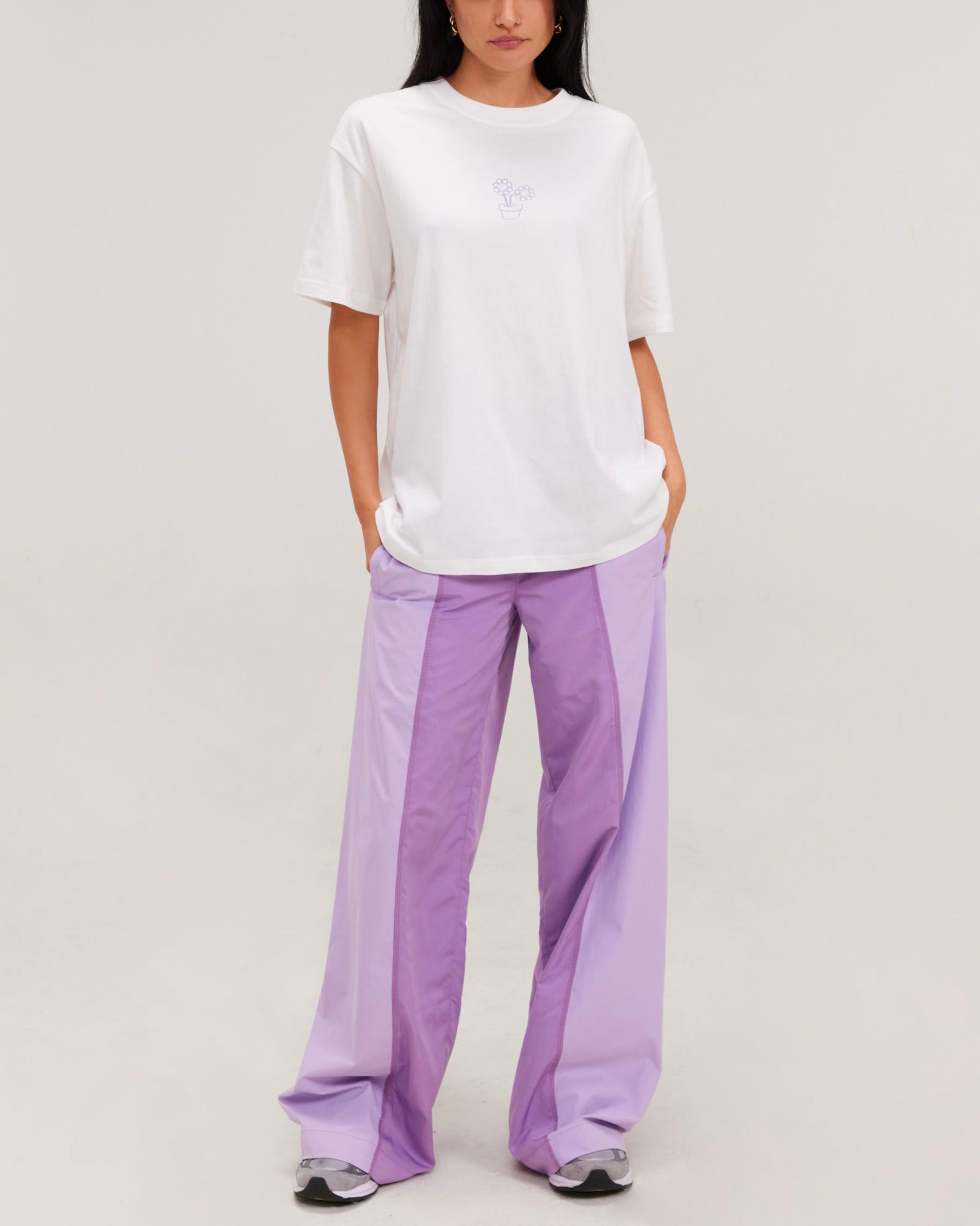 Grape Contrast Wide Leg Pant