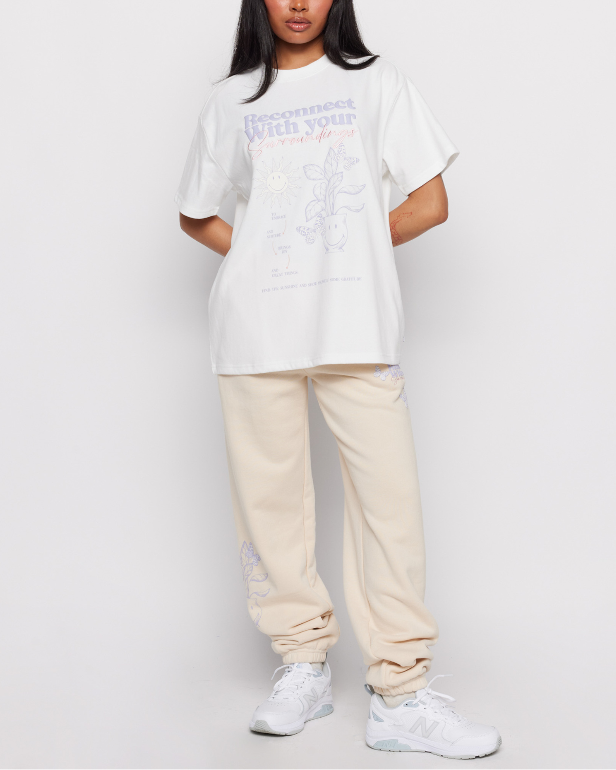 Smiley® Reconnect Oversized Tee, White