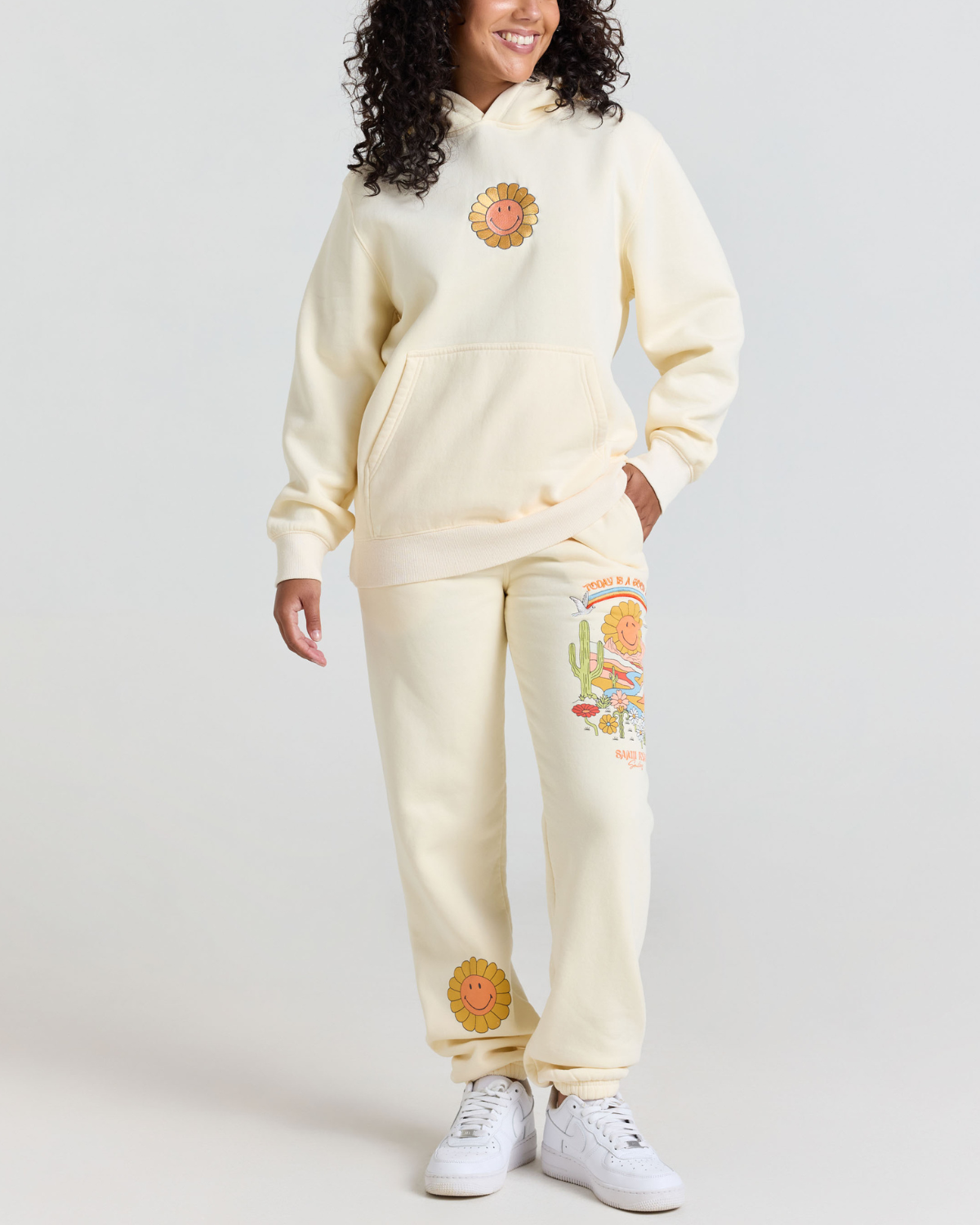 Smiley Mirage Hoodie, Cream