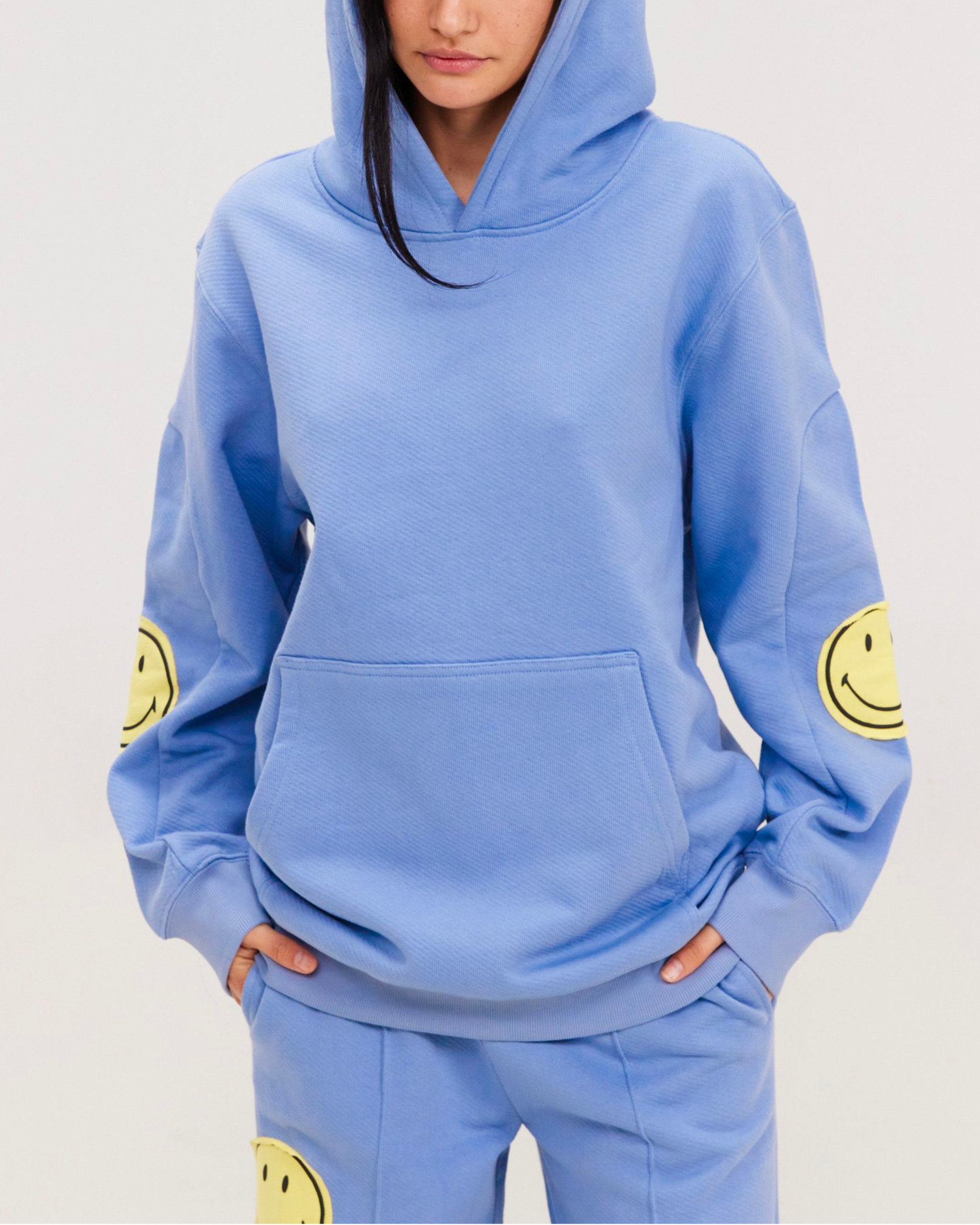 Sweat à capuche surdimensionné Smiley®, bleu