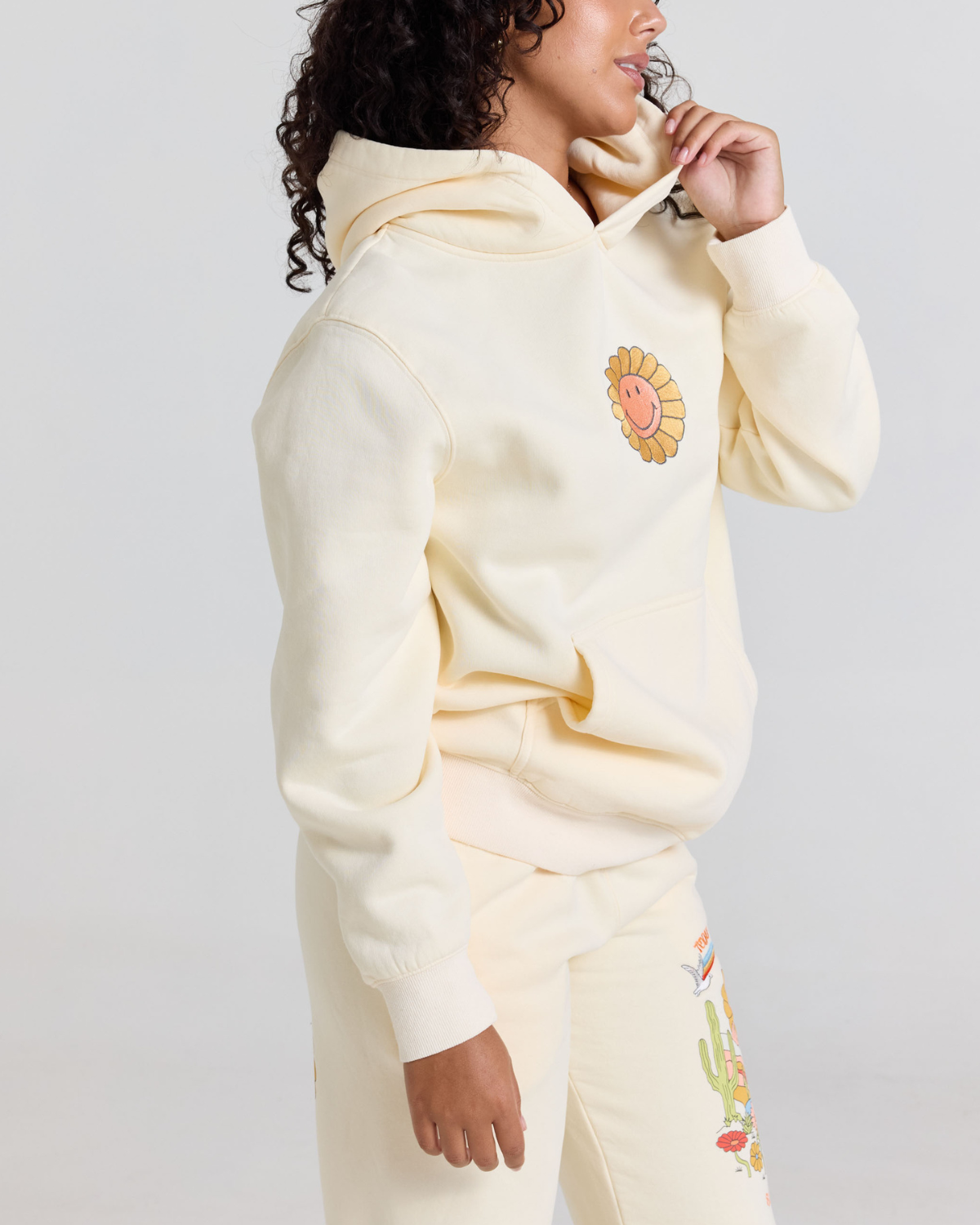 Smiley Mirage Hoodie, Cream