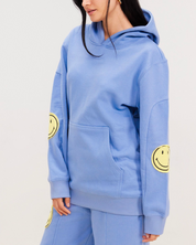 Sweat à capuche surdimensionné Smiley®, bleu