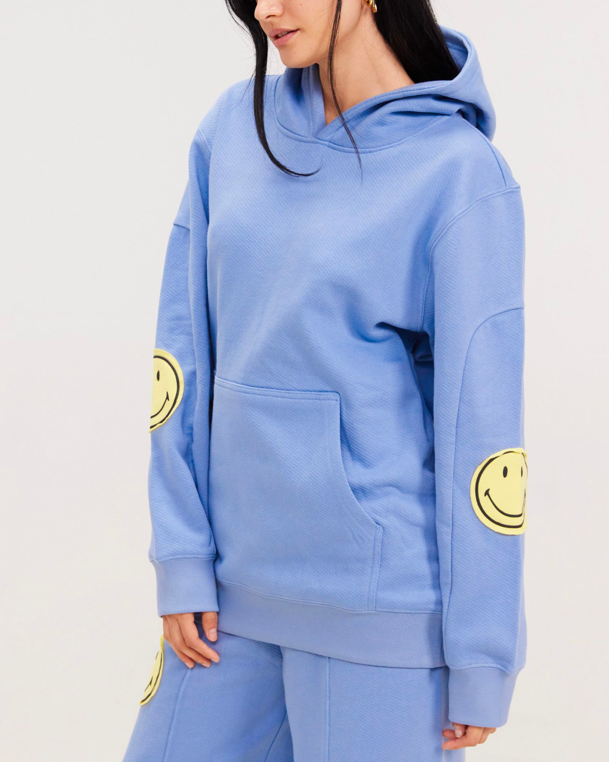 Sweat à capuche surdimensionné Smiley®, bleu
