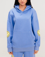 Sweat à capuche surdimensionné Smiley®, bleu