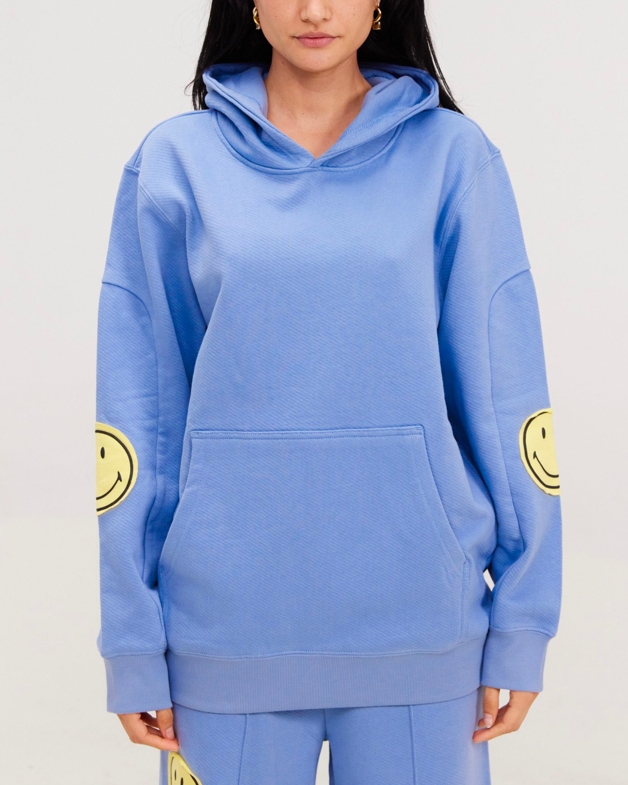 Sweat à capuche surdimensionné Smiley®, bleu