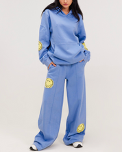 Sweat à capuche surdimensionné Smiley®, bleu