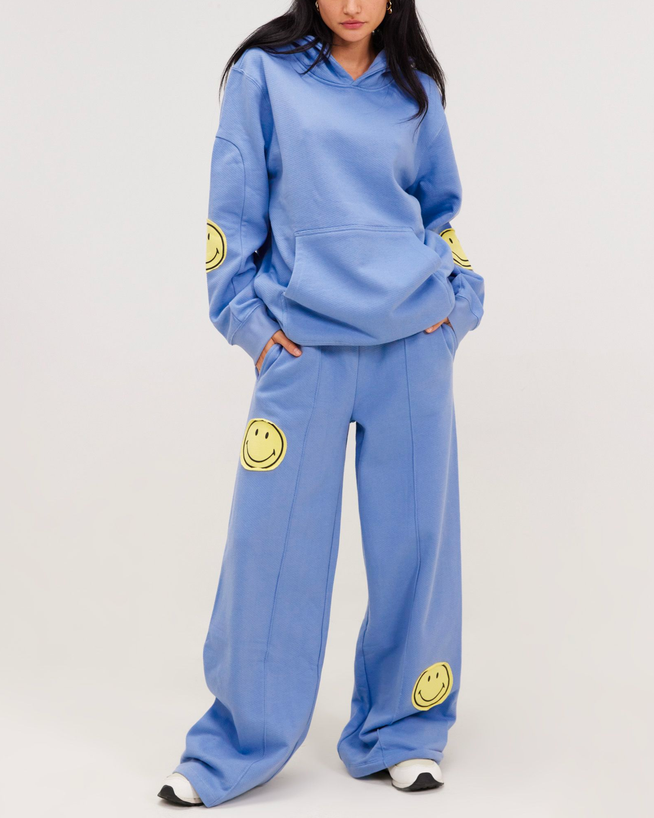 Sweat à capuche surdimensionné Smiley®, bleu