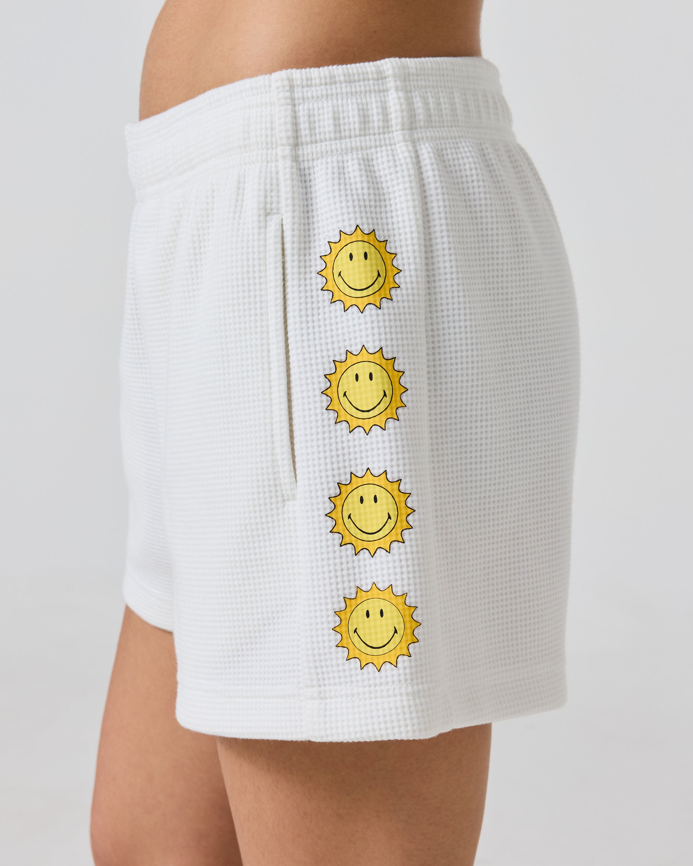 Sesame Street Spreads Joy Thermal Shorts, White