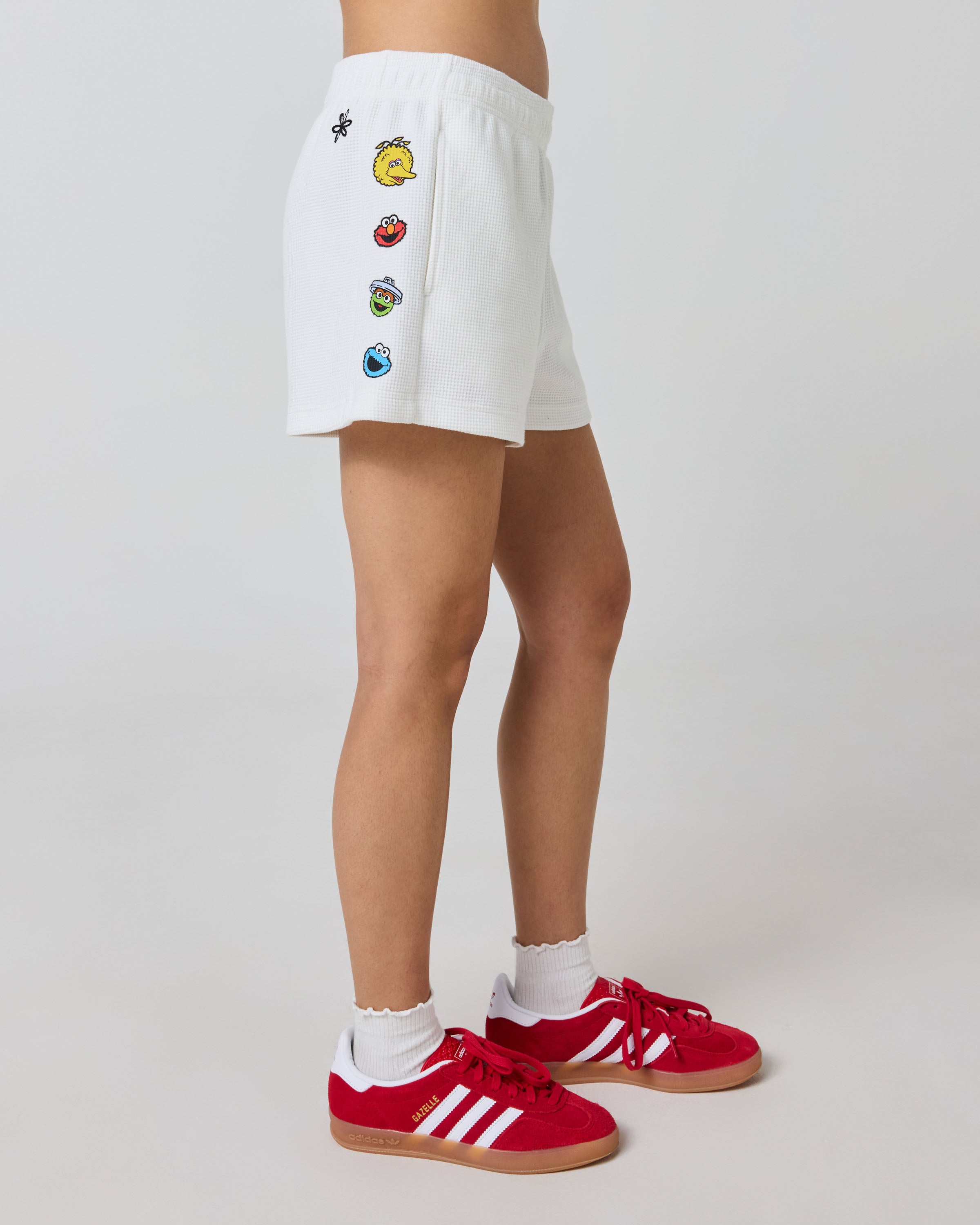 Sesame Street Spreads Joy Thermal Shorts, White