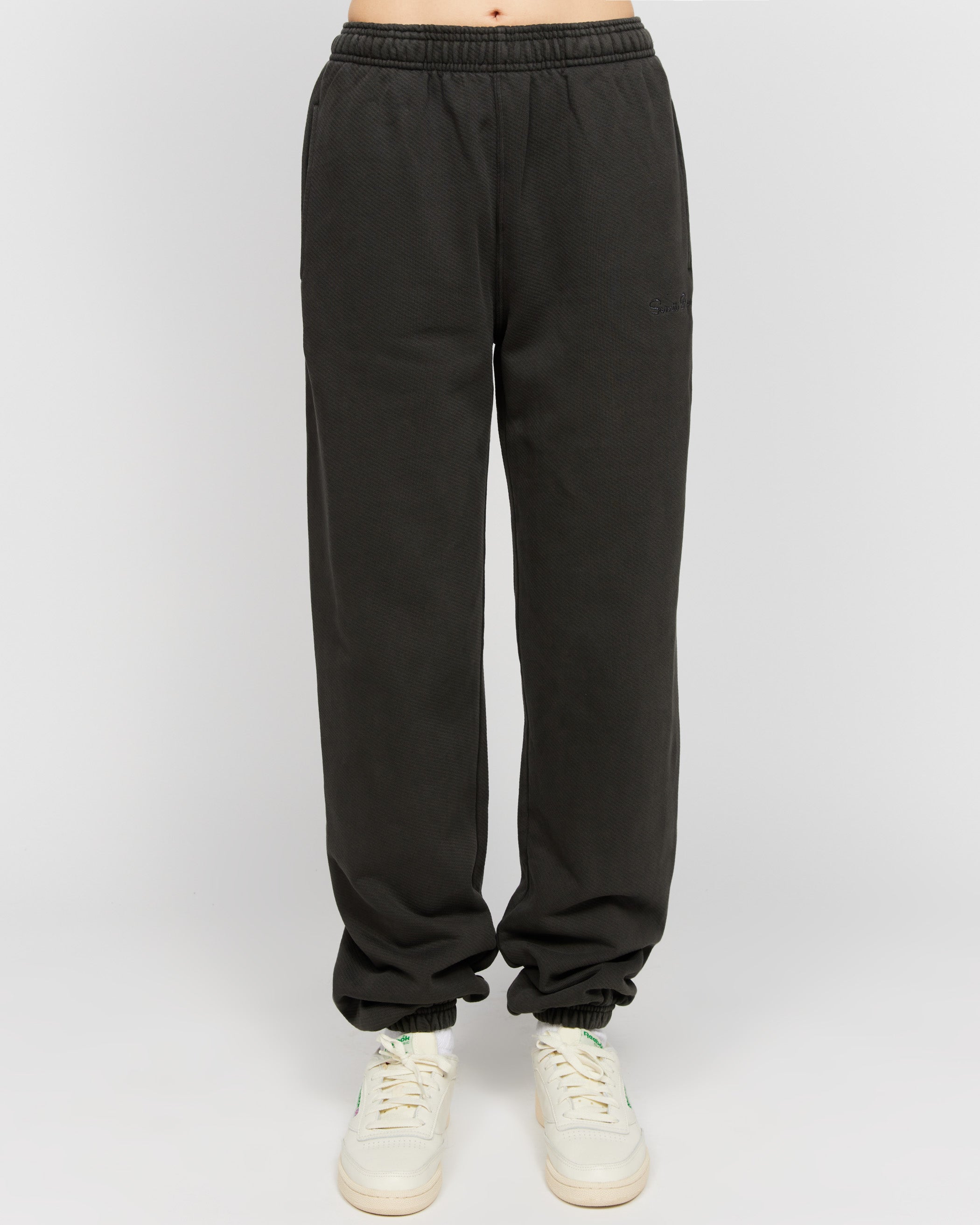 Pantalon de survêtement noir délavé à la pierre
