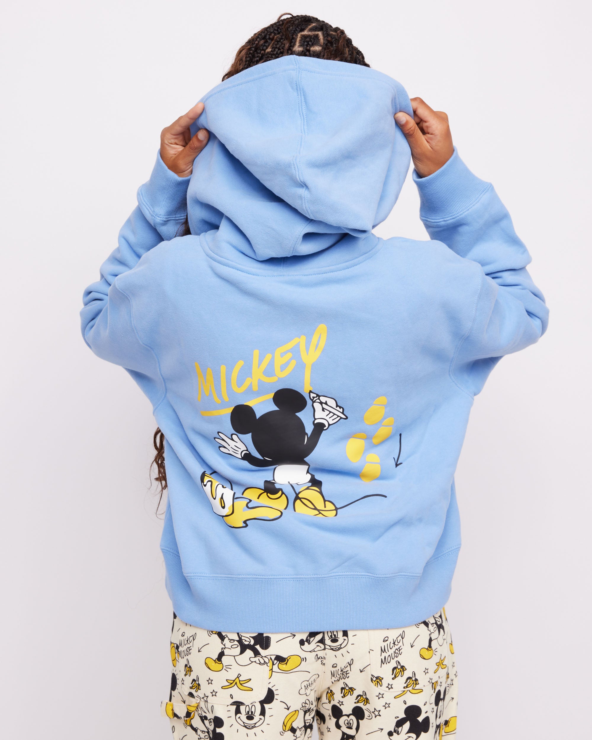 Sweat à capuche zippé Mickey Mouse peint