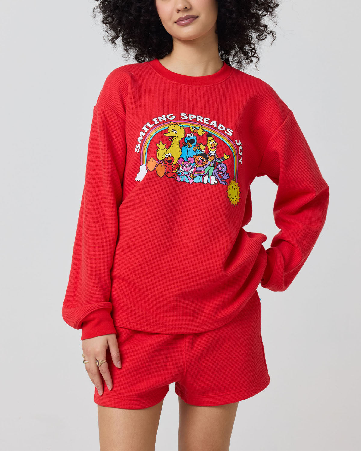 Sesame Street Spreads Joy Thermal Long Sleeve, Red