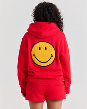 Smiley® Chenille Hoodie, Red