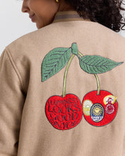 Smiley Freshly Picked Varsity Jacket, Brown