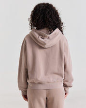 Stone Wash Zip Up Hoodie, Taupe