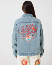 Wild Cherry Oversized Denim Jacket