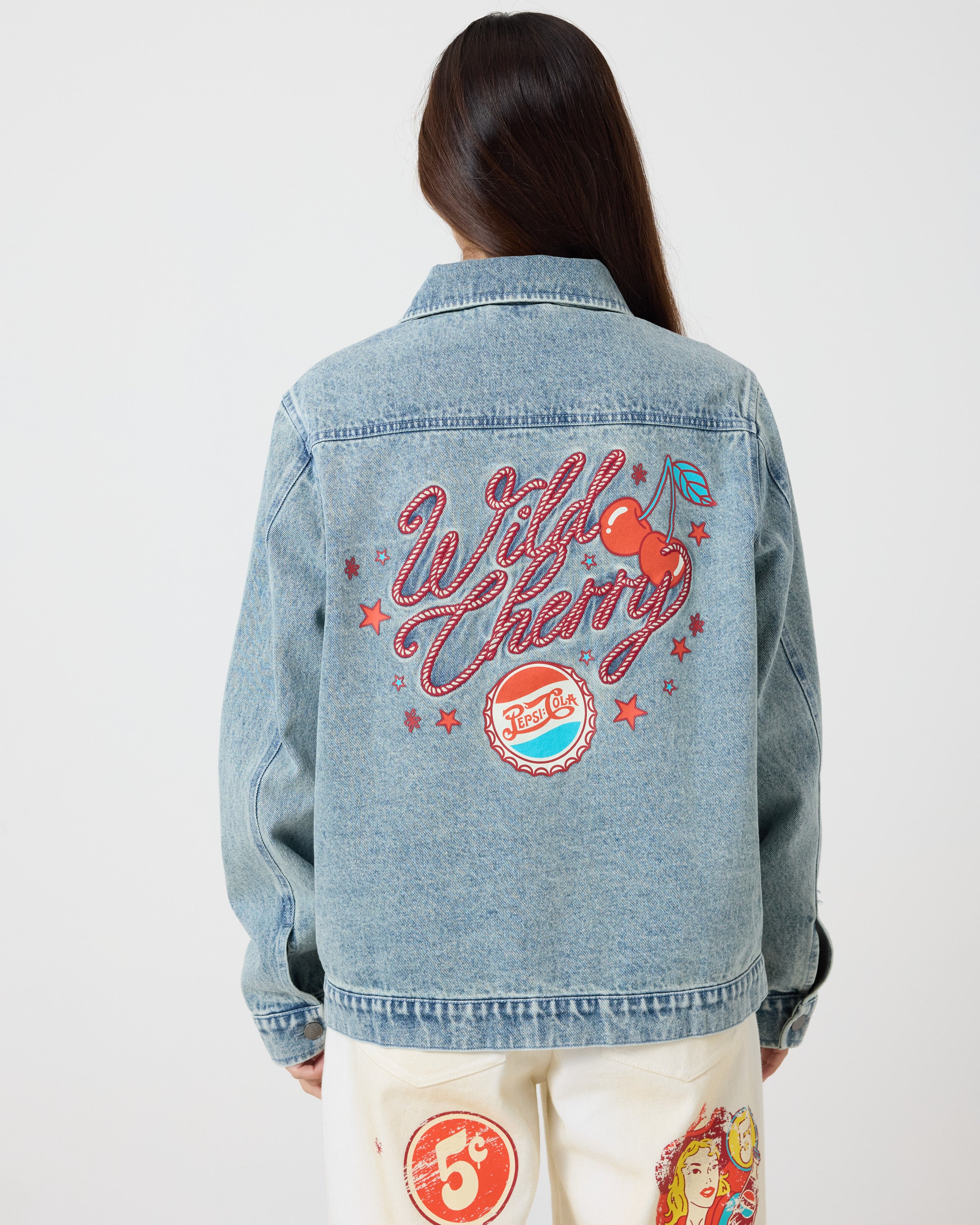 Wild Cherry Oversized Denim Jacket