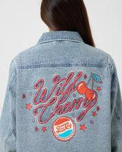 Wild Cherry Oversized Denim Jacket