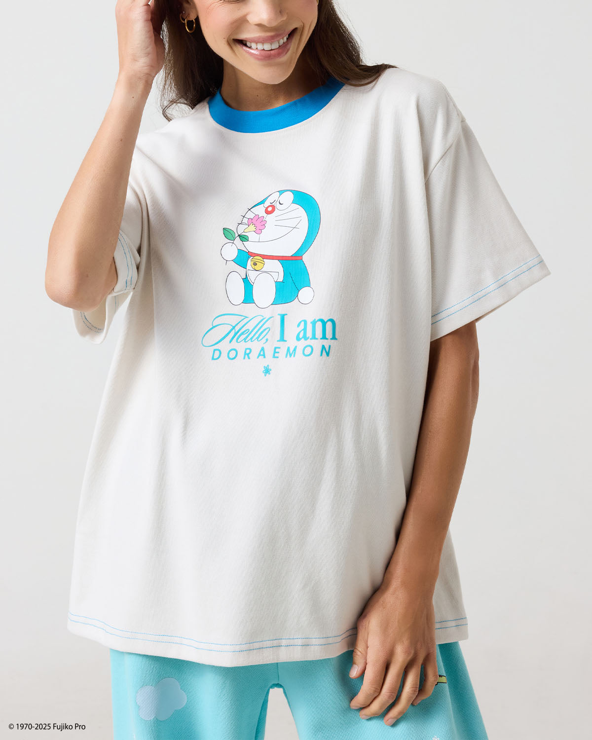 Doraemon Smell The Flowers Oversized Tee – Samii Ryan