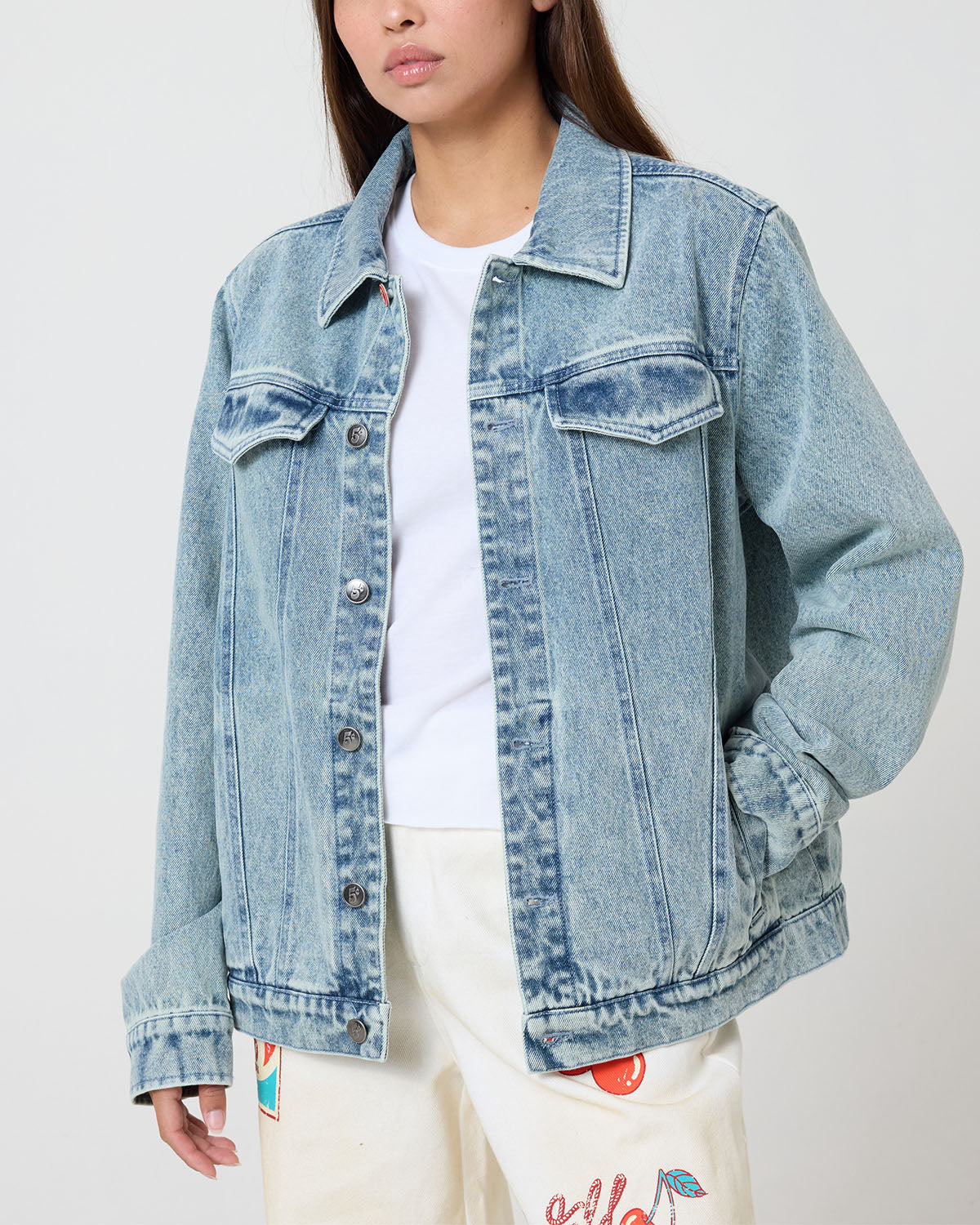 Wild Cherry Oversized Denim Jacket
