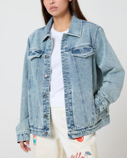 Wild Cherry Oversized Denim Jacket