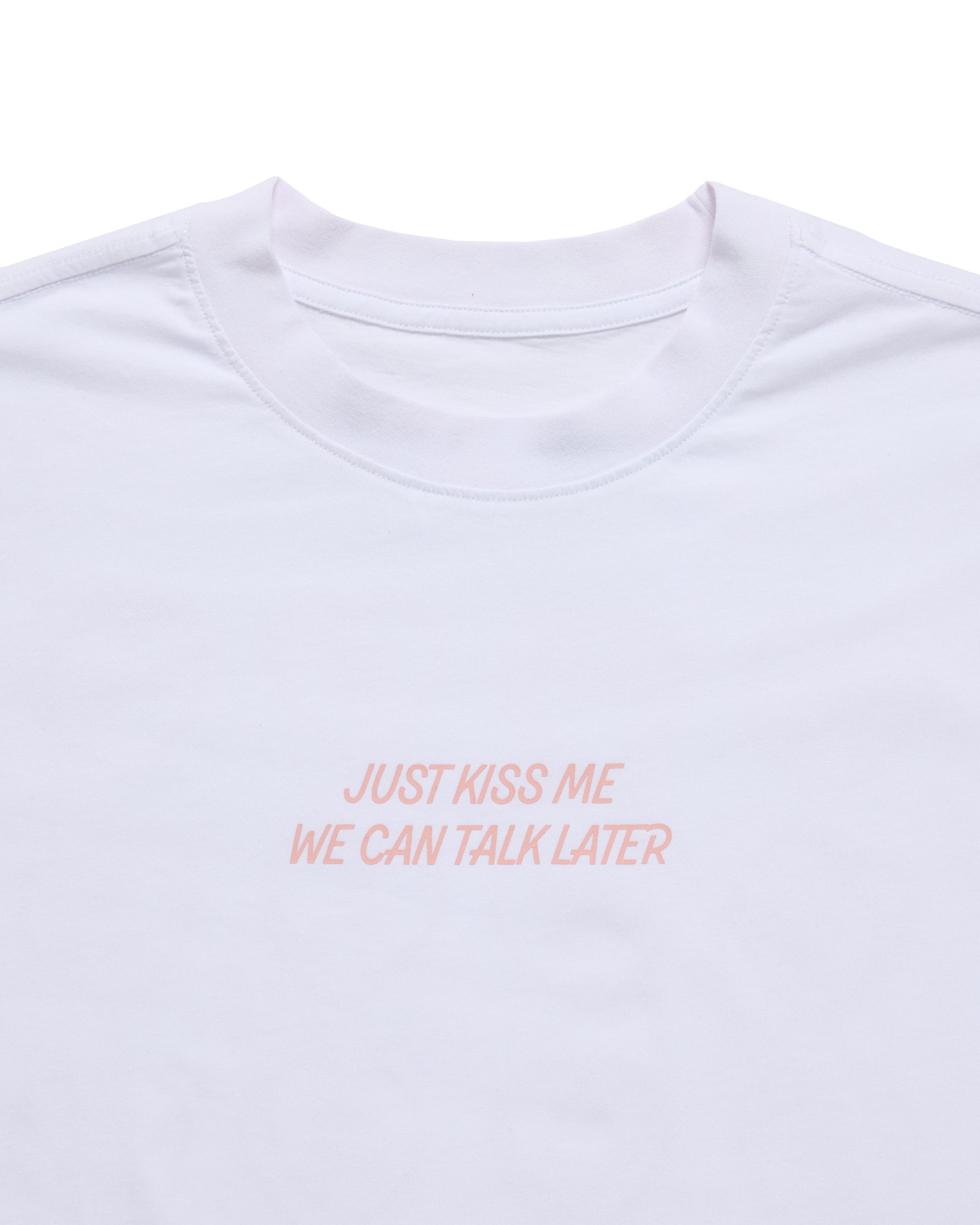 Sweethearts Just Kiss Me Oversized Tee, White
