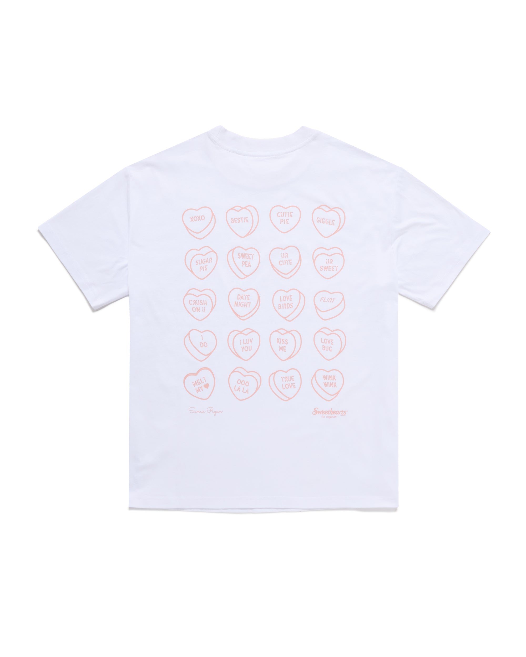 Sweethearts Just Kiss Me Oversized Tee, White