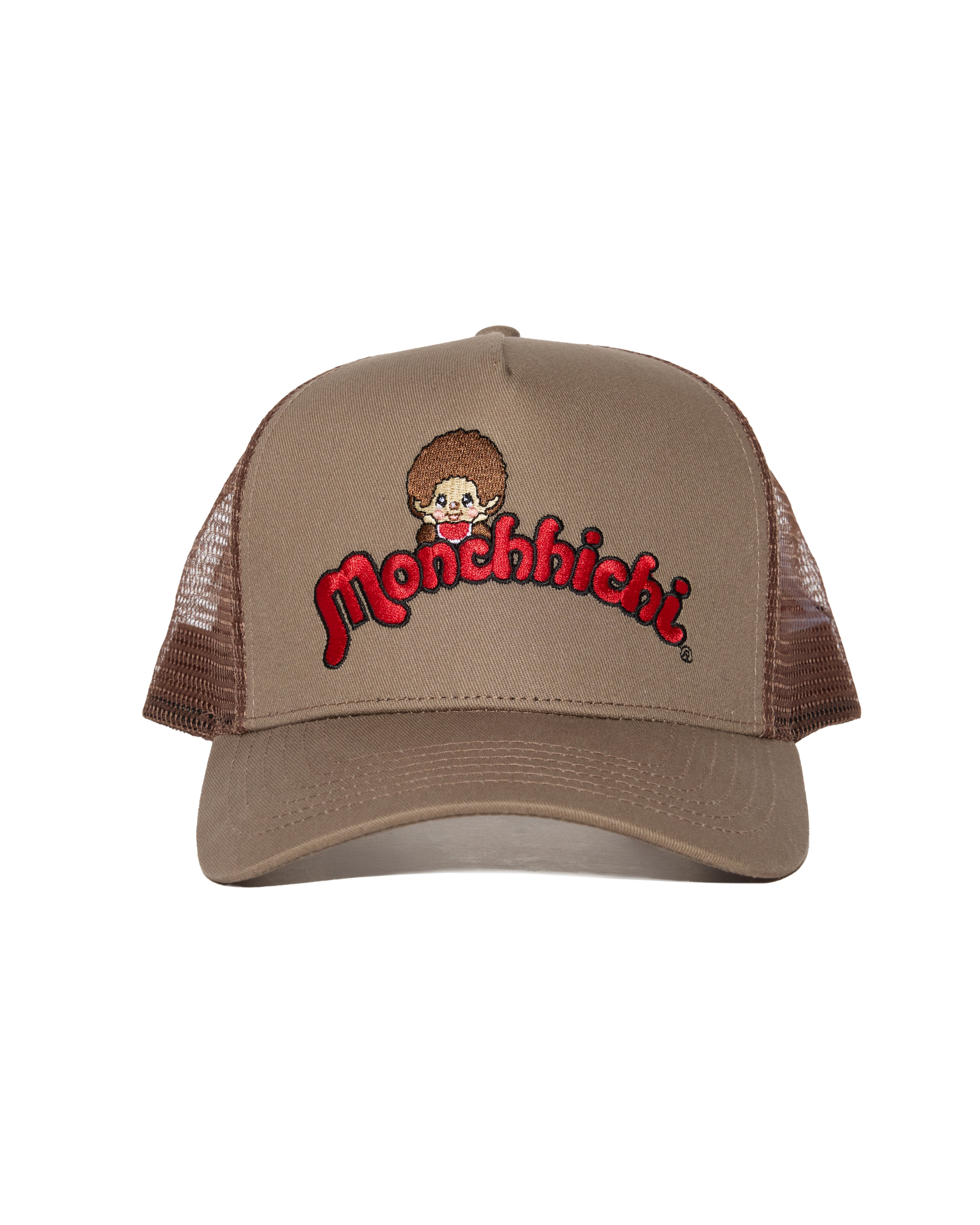 Monchhichi™ Logo Trucker Hat, Brown – Samii Ryan