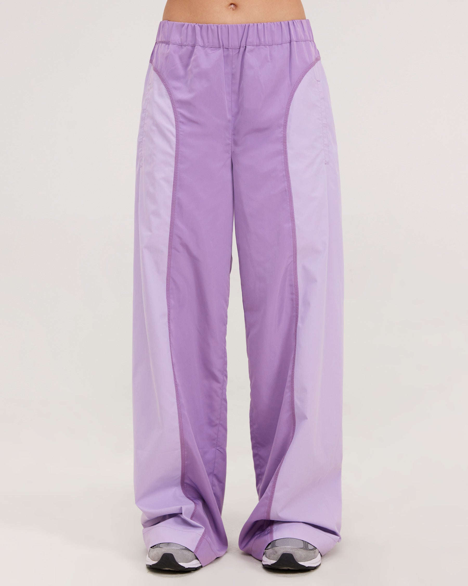 purple contrast nylon pant