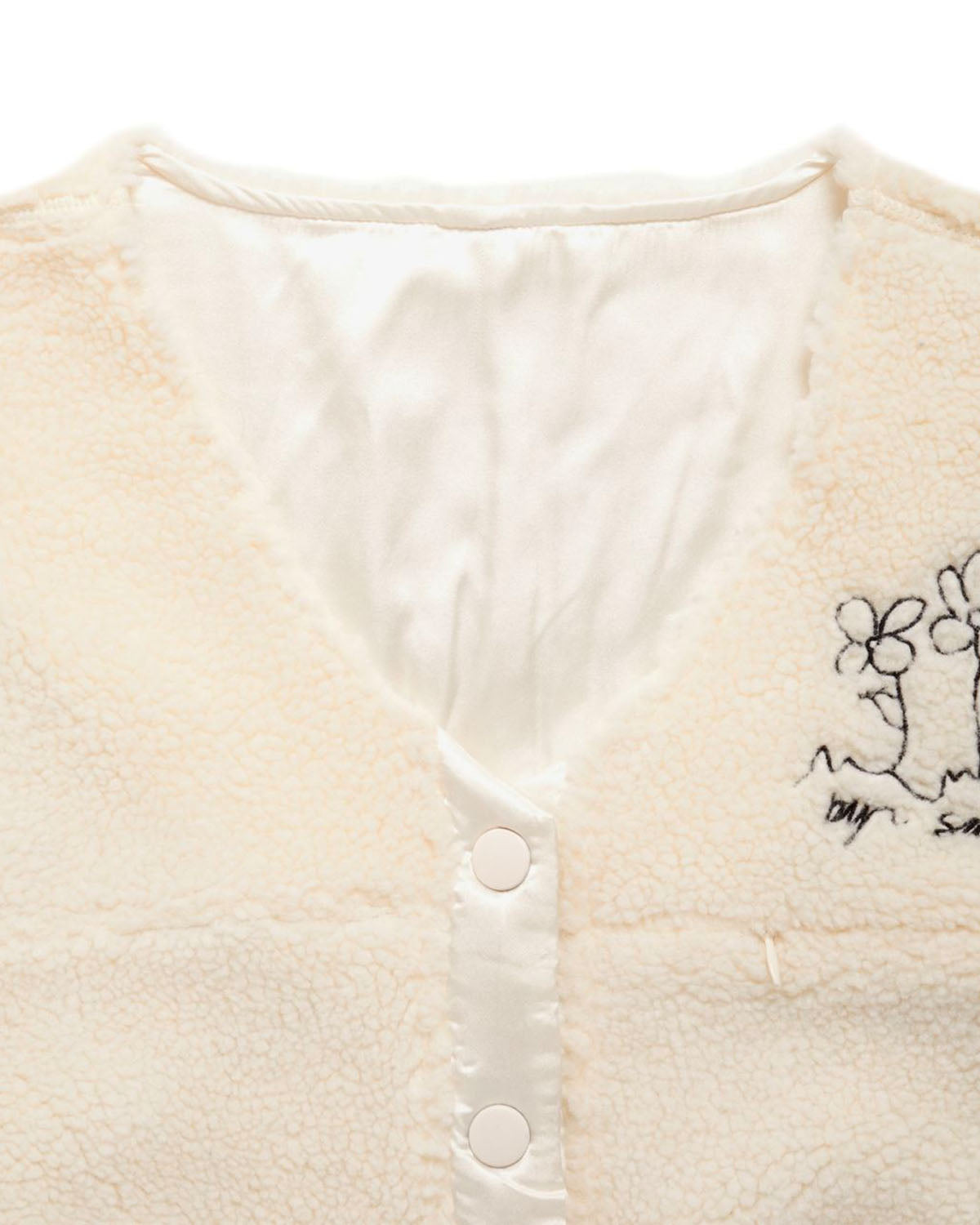 sherpa jacket with embroidery