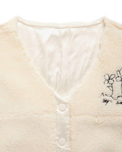 sherpa jacket with embroidery