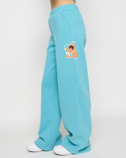 Kindness Season Open Leg Sweatpants, Blue