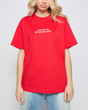 Sweethearts Just Kiss Me Oversized Tee, Red