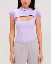 Grape Mock Neck Bodysuit