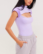 Grape Mock Neck Bodysuit