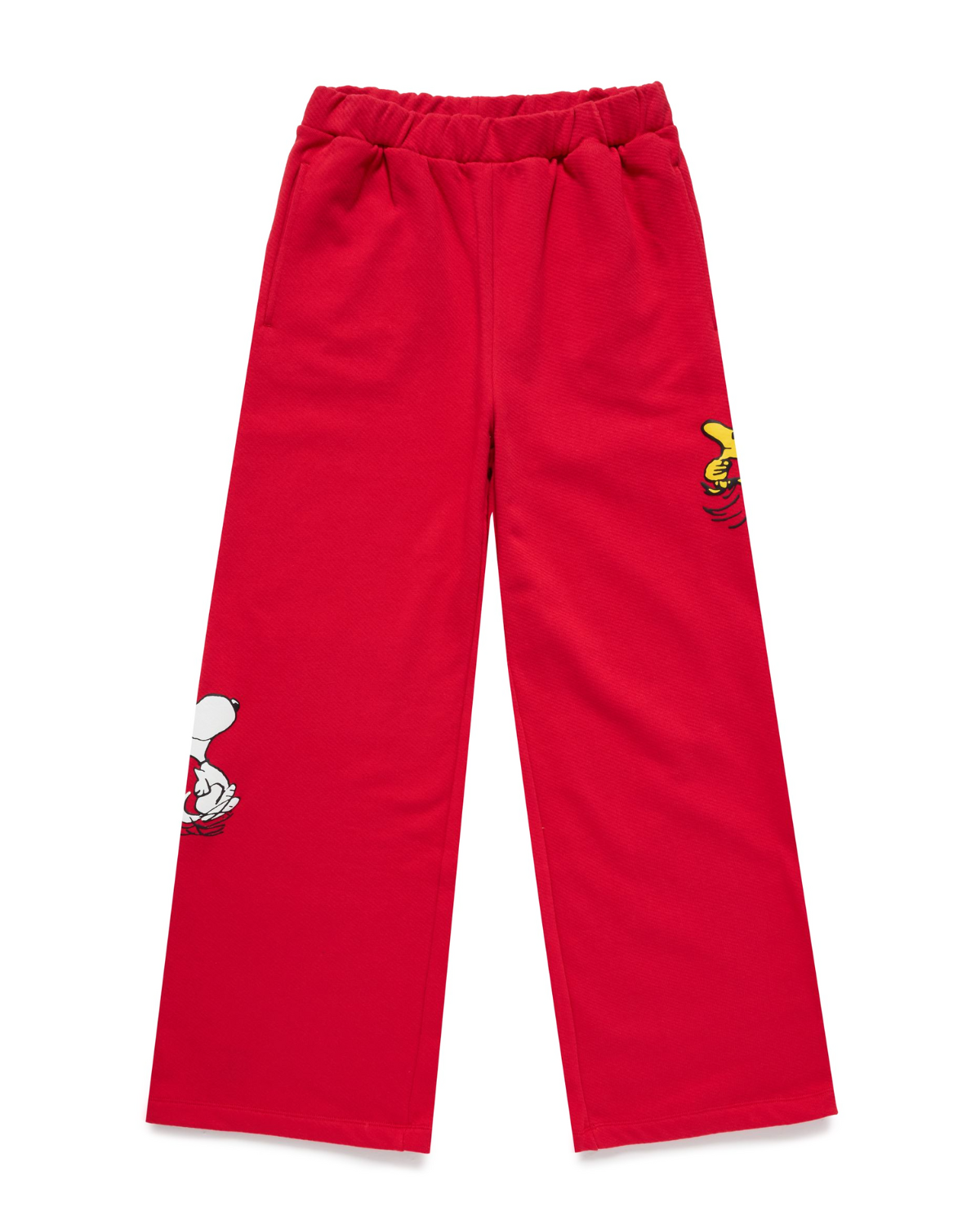 Snoopy & Woodstock Open Leg Sweatpants, Red – Samii Ryan Snoopy & Woodstock Open Leg Sweatpants, Red – Samii Ryan