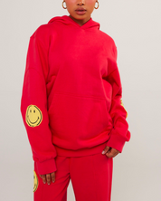 Sweat à capuche surdimensionné Smiley®, rouge