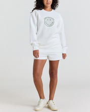 Smiley® Flourish Waffle Shorts, White
