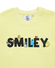 Smiley® Smile Through It Waffle Crewneck, Yellow
