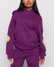 Smiley® Oversized Hoodie, Purple