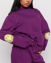 Smiley® Oversized Hoodie, Purple