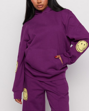 Smiley® Oversized Hoodie, Purple