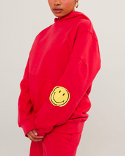 Smiley® Oversized Hoodie, Red