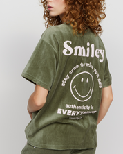 T-shirt surdimensionné en velours Smiley® Authenticity