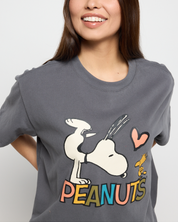 Peanuts Oversized Tee, Charcoal