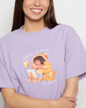 Kindness Season Oversized Tee, Purple