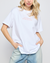 Sweethearts Just Kiss Me Oversized Tee, White