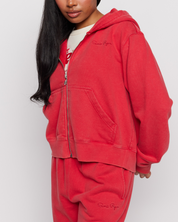 Cherry Washed Zip-Up Hoodie