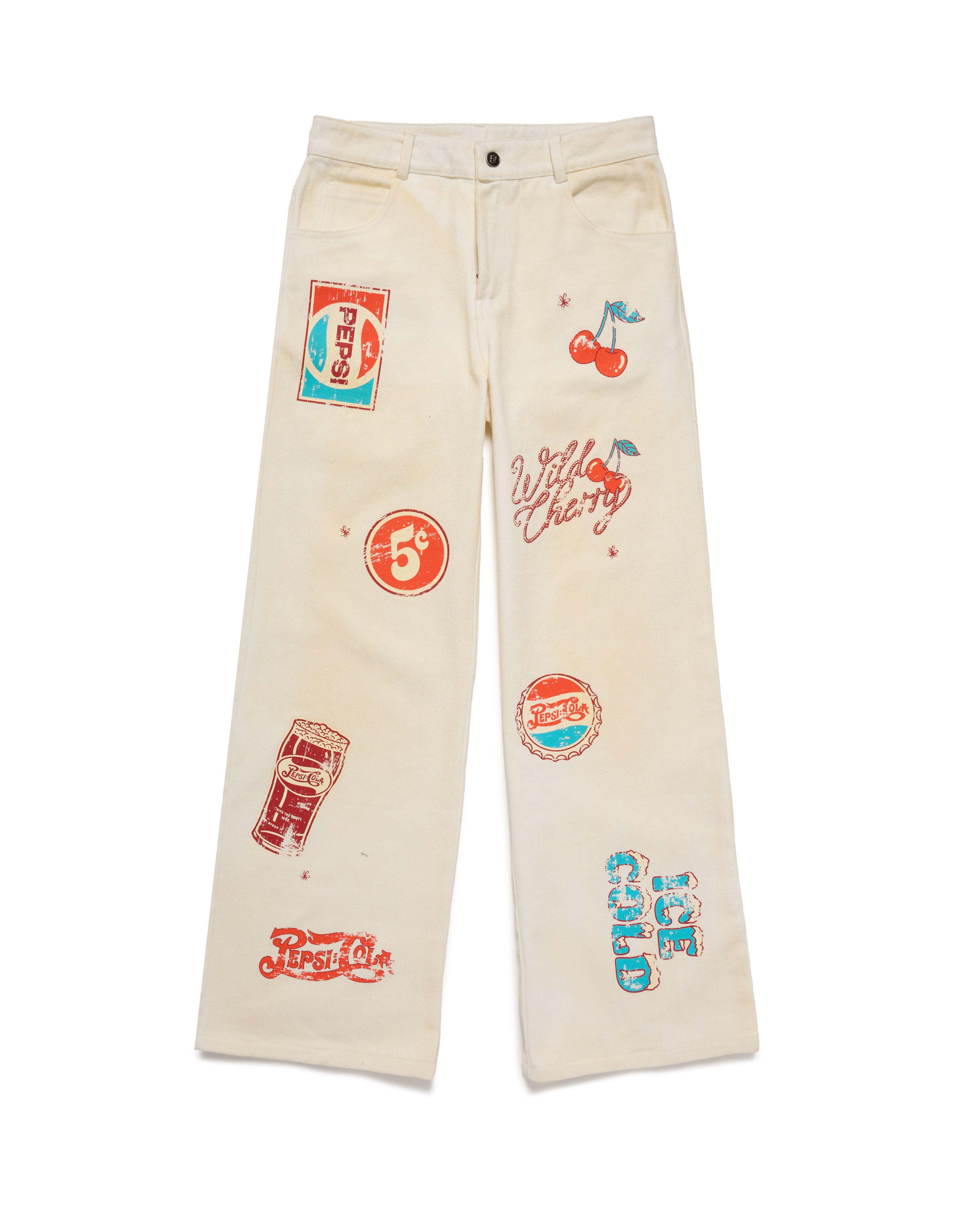 Wild Cherry Off White Denim Pants
